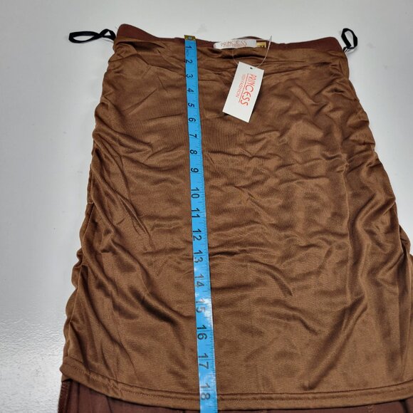 Long Brown Skirt Stretch Waistband Elastic Maxi Skirt Brown Skirt - XS / S / M - Picture 7 of 7